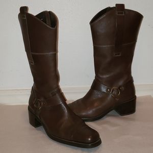 Franco Sarto Santana brown leather calf boots 8.5